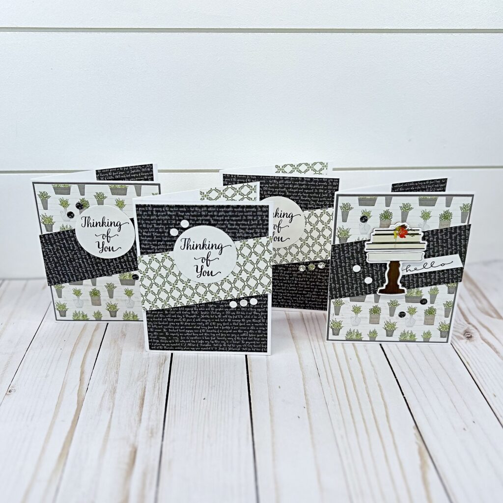image of cards made using no scraps sketch set 2