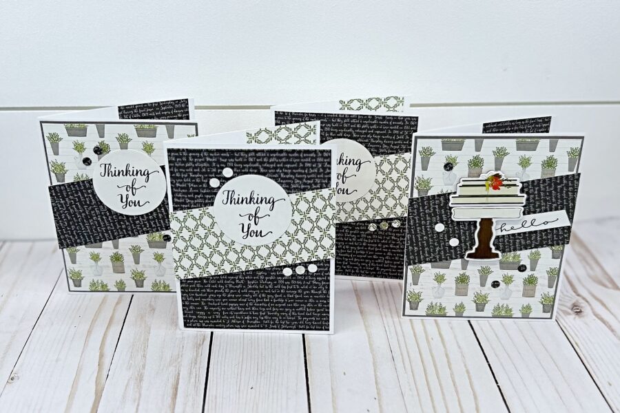 image of cards made using no scraps sketch set 2